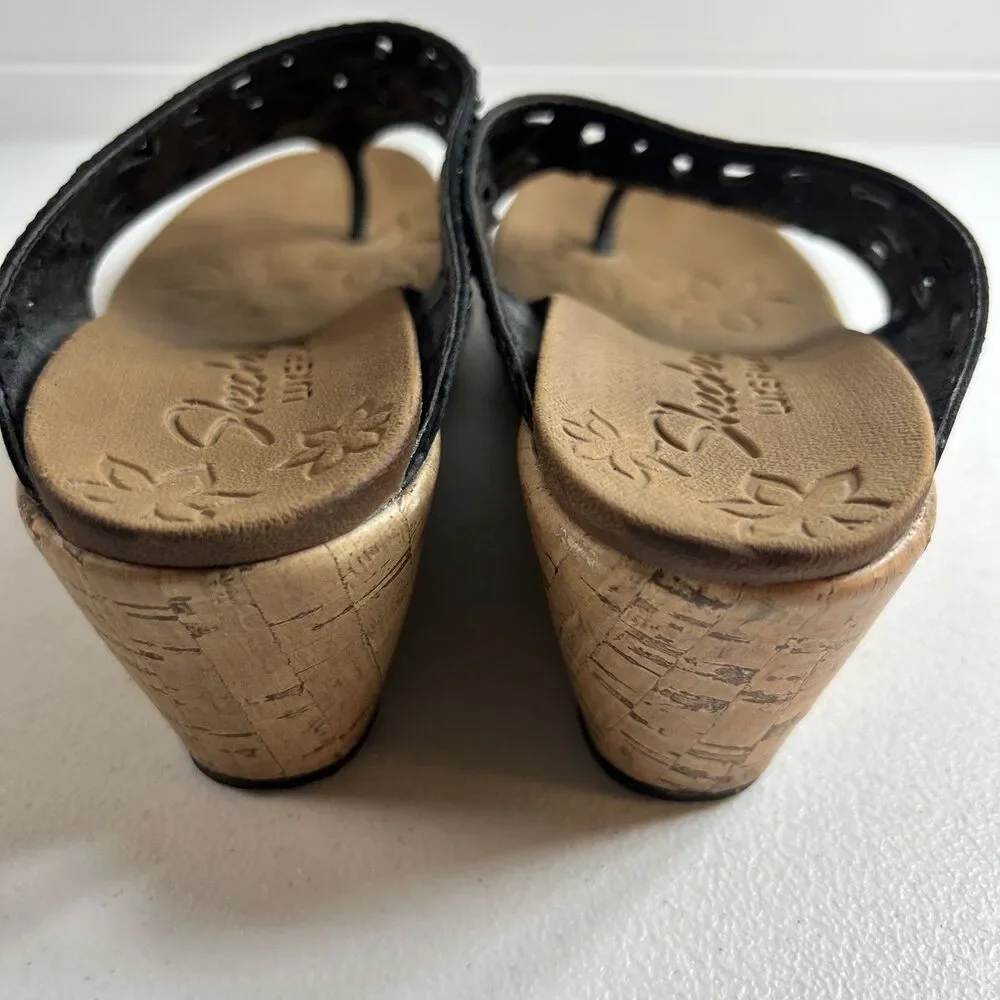 Skechers Women’s Sandal Size 5 Black Rhinestone Thong Bling